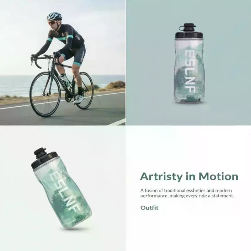 610ml Insulated Bicycle Water Bottles PP Heat- And Ice-protected Water Bottle Outdoor Sports Cup Cycling Bike Water Bottle Qme