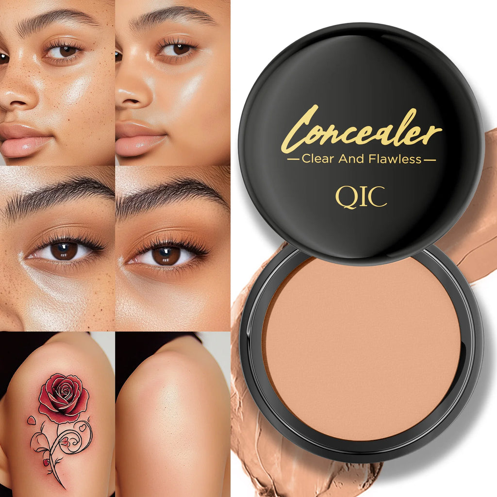 Waterproof Sweatproof Concealer Covers Dark Circles,Blemishes,Tattoos & Scars,Long Lasting Smudge Resistant Qme