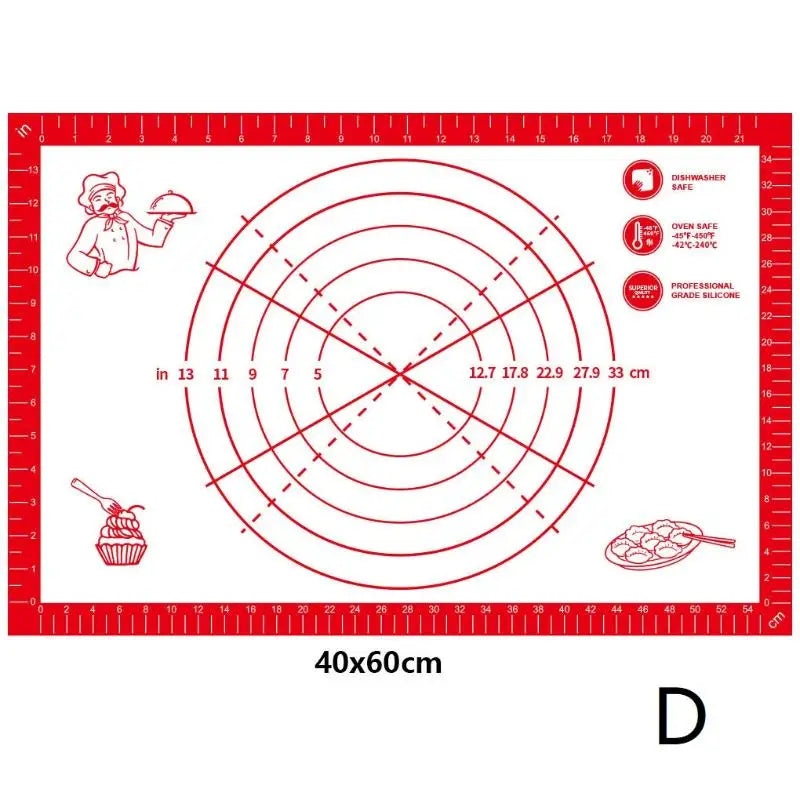 Silicone Baking Mat Kneading Pad Dough Pizza Cake Maker Kitchen Qme D