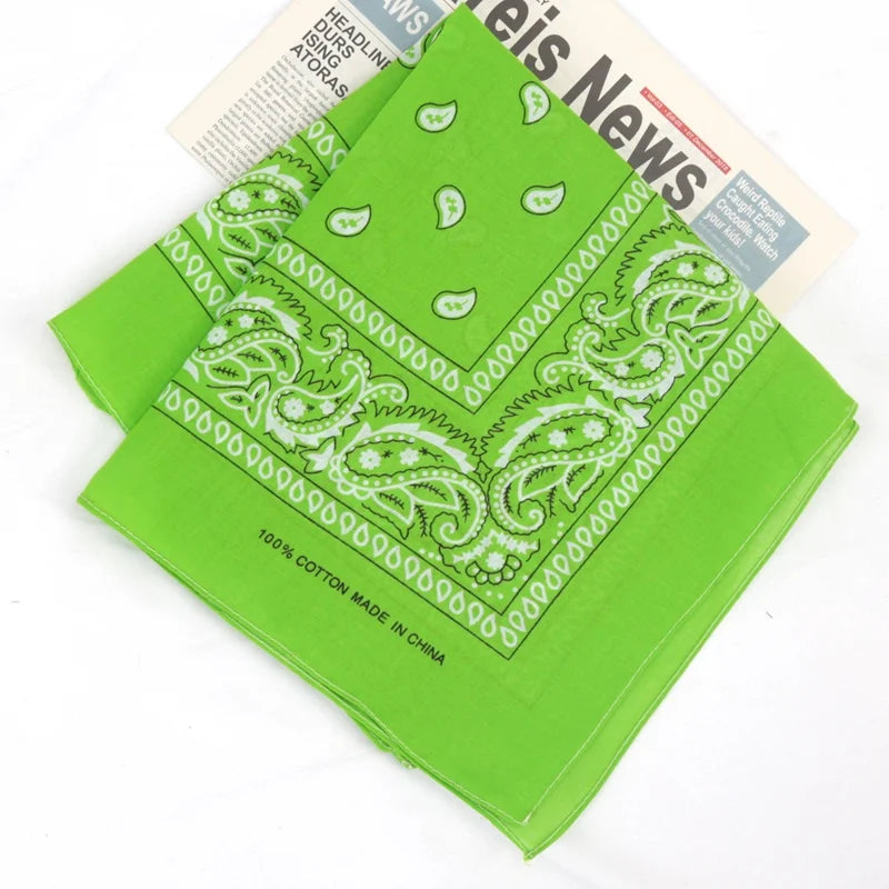 Unisex Cotton Bandana Kerchief Hip Hop Black Hair Band Neck Scarf Qme A5