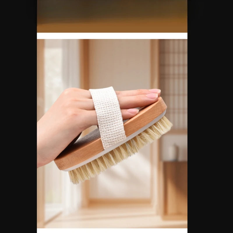 [Gentle Care] High quality body brush - gentle exfoliating massager for deep cleansing, smooth skin, and relaxation Qme