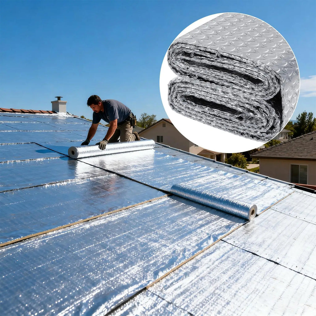 Reflective bubble insulation board aluminum foil bubble shielding Double Reflective Insulation Roll for RV Roof Garage Door Qme