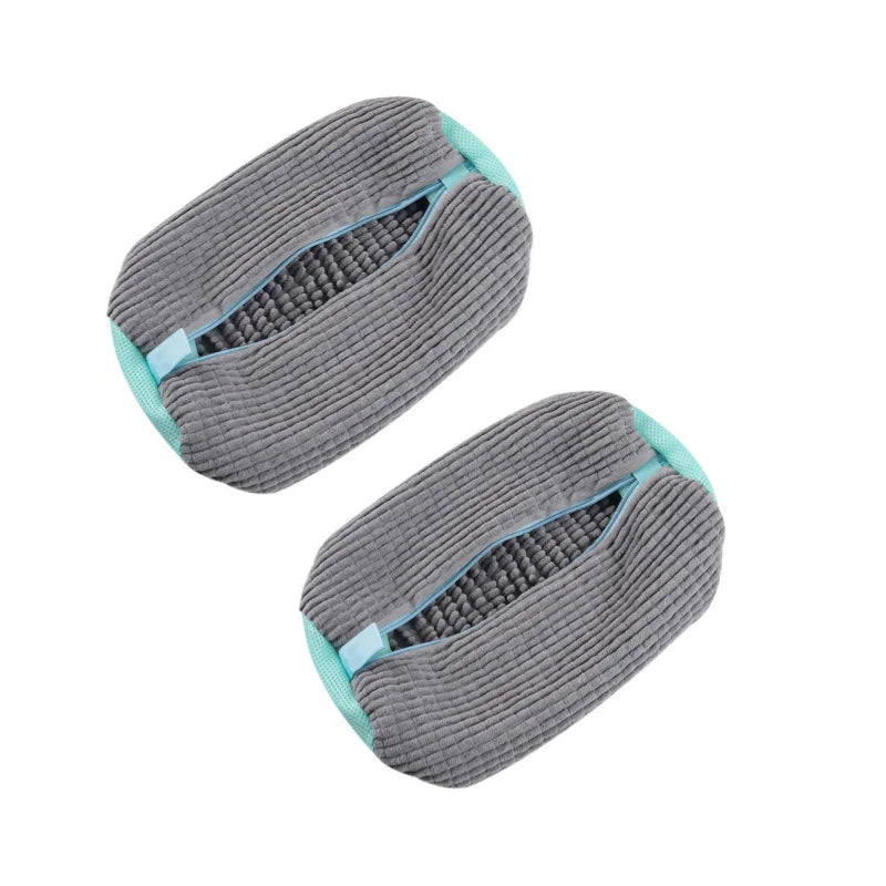 Laundry Bags Shoe Washing Machine Bag-with Zipper Laundry Bag with Rich Fluff Inside, Perfect for Sneakers and Casual Shoes Qme 2PCS grey