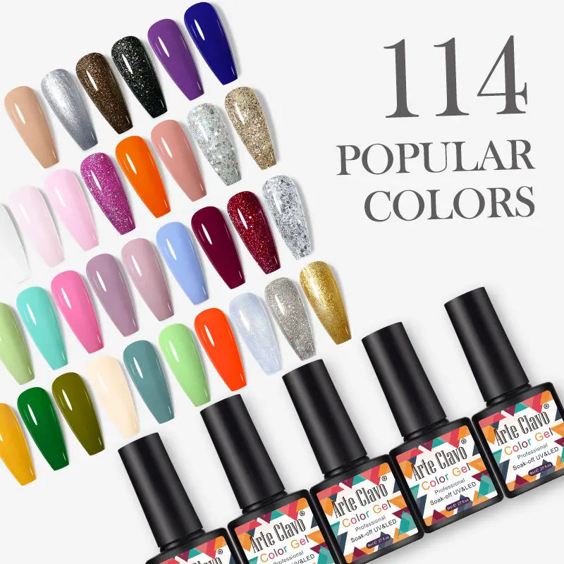 Arte Clavo Gel Nail Polish 180 Colors Supplies Varnish Semi Permanent Qme