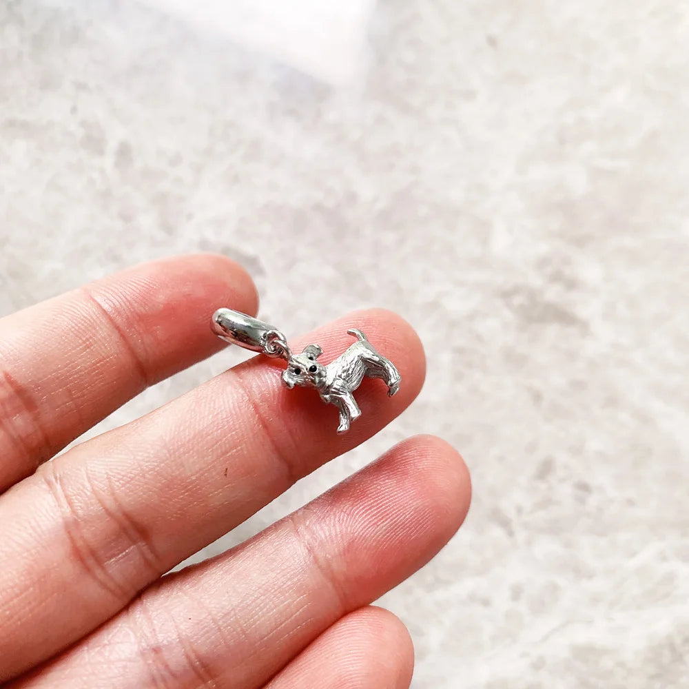 Winter Brand New Fashion Small Dog Charm 925 Sterling Silver Pure Cute Pendant Women Men Jewelry Gifts Qme