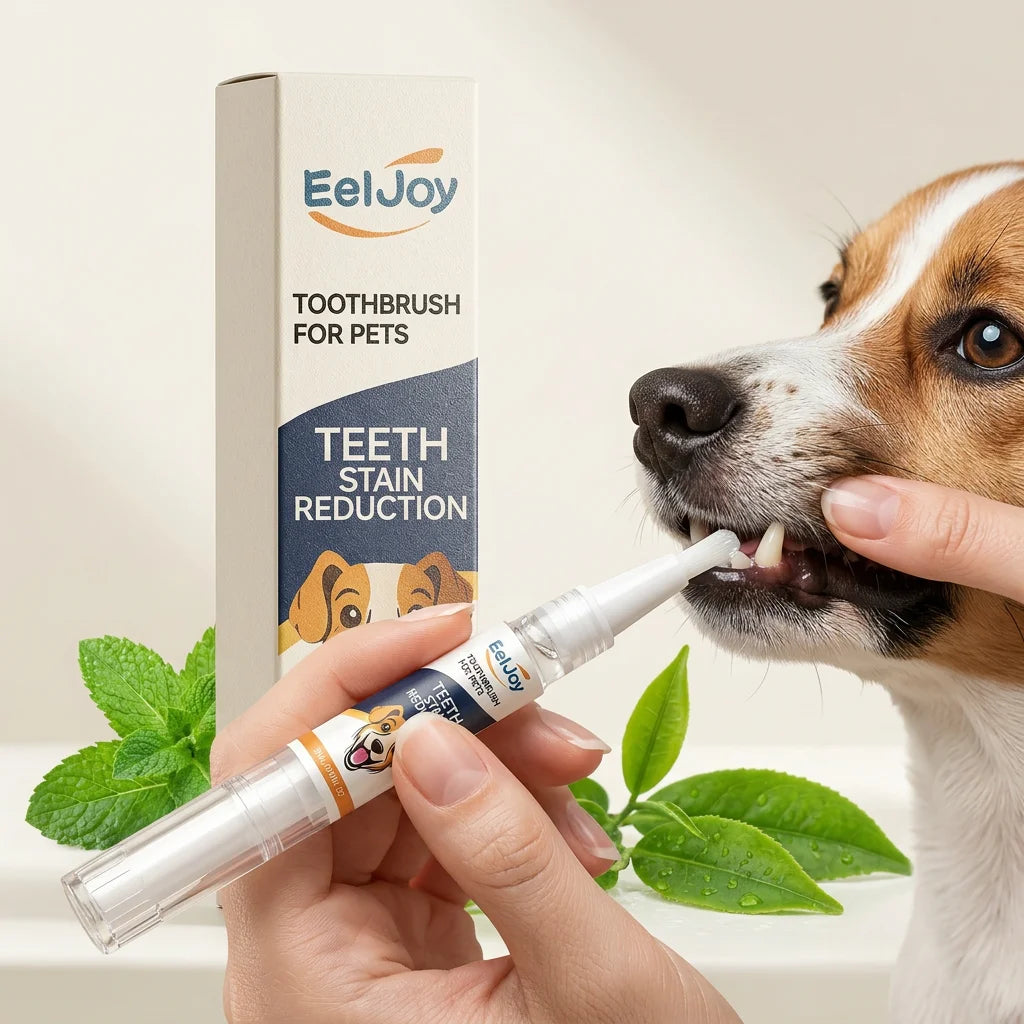 Pet Teeth Cleaning Pen Removing Plaque & Tooth Stains Freshing Breath Whiten Teeth Easy‑to‑use Gentle Dogs & Cats Oral Care Tool Qme
