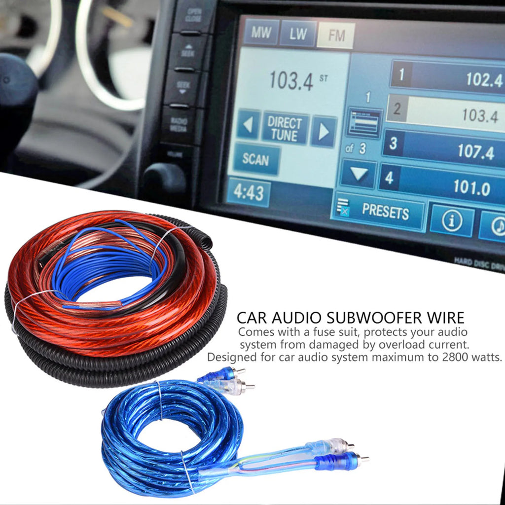 Block Blue 2800W High Density 4 Guage ABS Plastic Metal Audio Amplifier Wire Kit for Car Qme