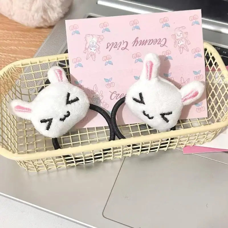 1 Cute Plush Bunny Rabbit Hair Tie Hairband Lolita Girls Students Qme