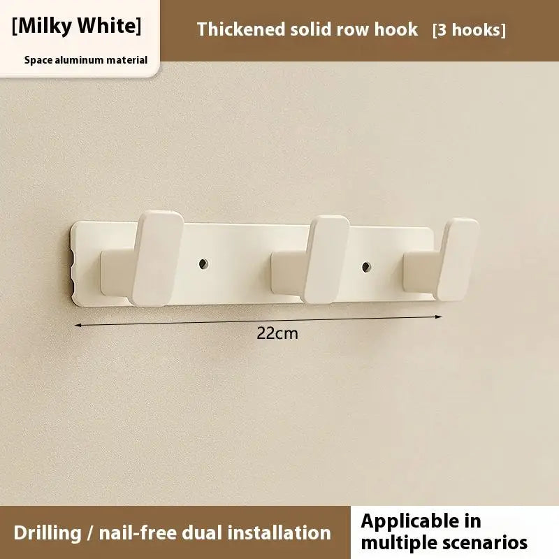 Drill-free Hanging Hook Wall Strong Self Adhesive Hanger Sticky Qme White 3Hook