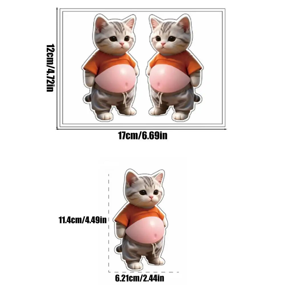 Sponge Stickers 3D Cat Belly Fun Reusable Decals Cute Laptop Stickers for Kids Friends Indoor Outdoor Fridge Planner Home Car Qme C