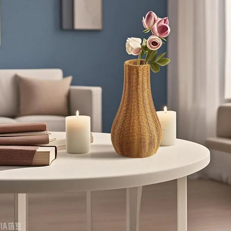 Rustic Vase Pampas Grass Home Decor Artistic Boho Woven Plant Holder Qme China Mainland
