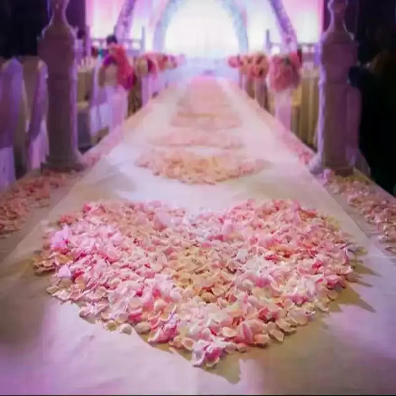 1000Pcs Artificial Fake Rose Petals Colorful Simulation Silk Rose Petal For Valentines Day Wedding Party Romantic Decoration Qme