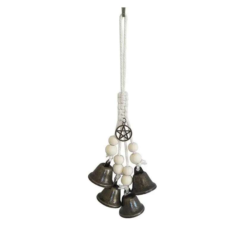 Bohemian Wind Chime With Natural Wooden Hoop And Vintage Metal Bells Perfect For Porch Balcony Boho Style Home Wall Decoration Qme A4