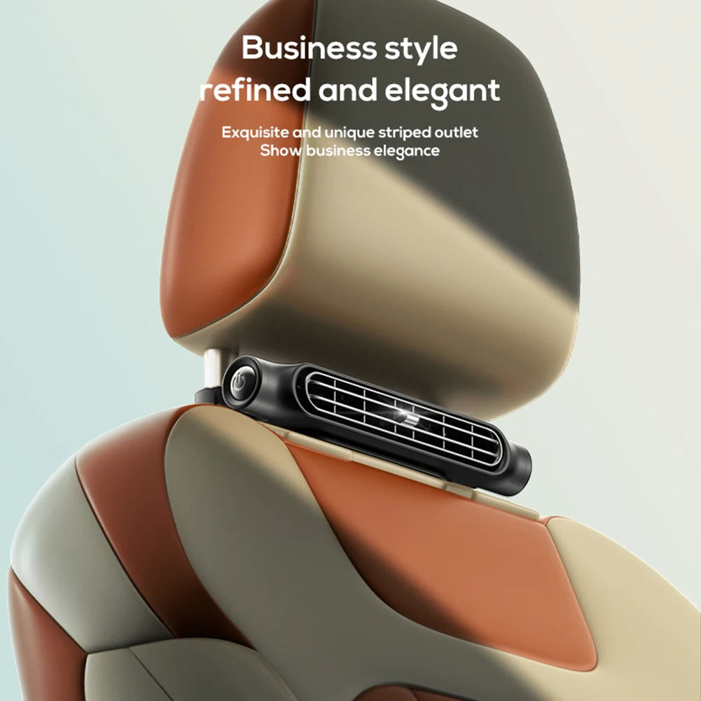 USB Car Interior Rear Headrest Fan Cooler 3 Speeds Adjustable Car Seat Headrest Fan Rear Seat Ventilator Summer Car Accessories Qme