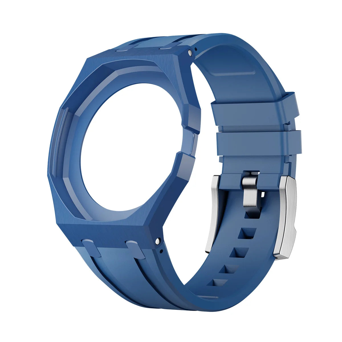 2 In 1 Strap + Case for Swatch x AP Royal Pop Pocket Watch Change to Wristwatch Ceramic+Silicone Band Wrist Strap Accessories Qme 1.Midnight Blue-3.0