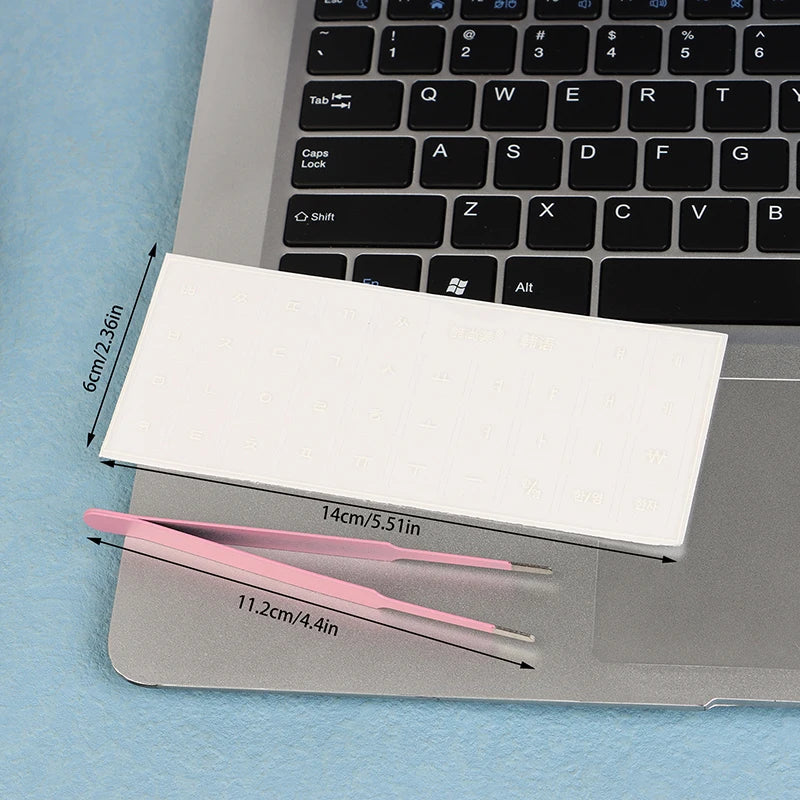 Korean Language Transparent Tear-off Film Keyboard Sticker Universal Qme White