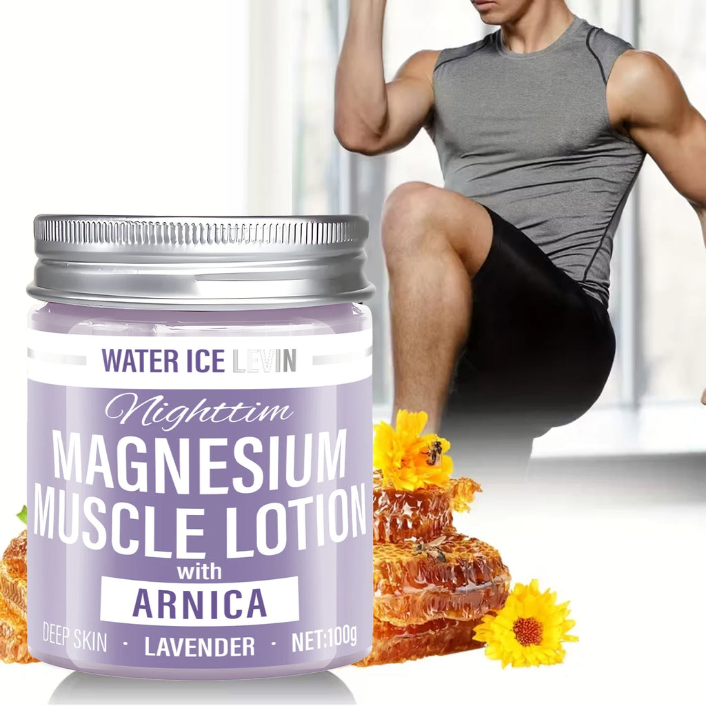 Magnesium Muscle Lotion with Hyaluronic Acid & Lavender for Deep Hydration & Soothing Relief, Lightweight & Fast-Absorbing. Qme