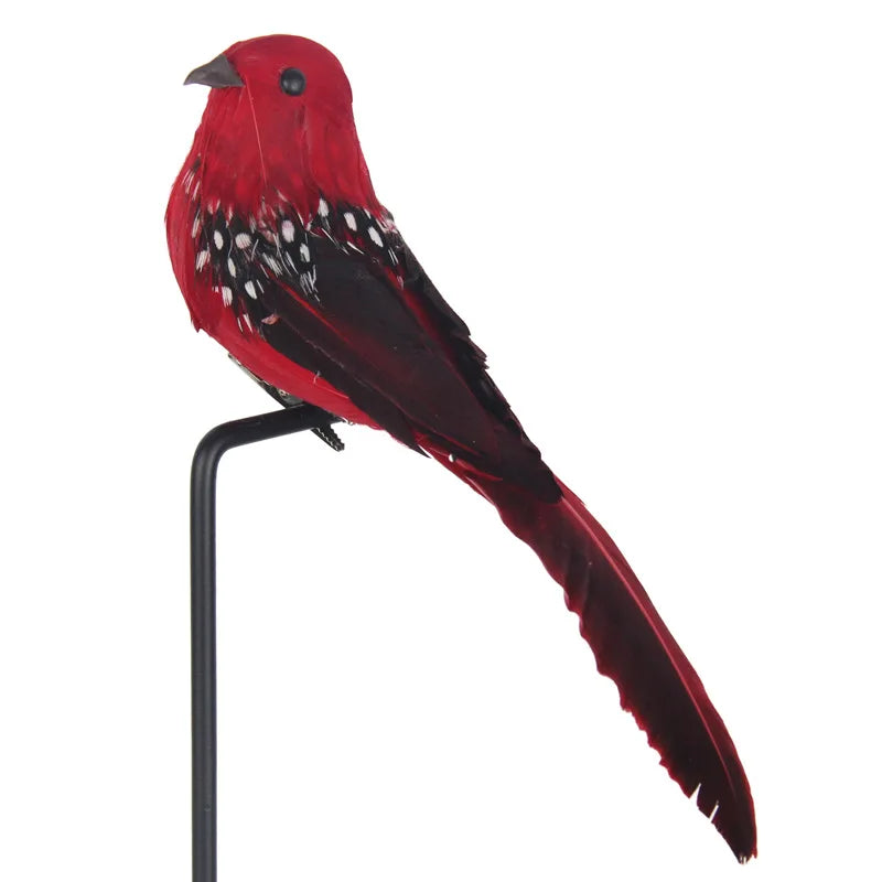 Creative Foam Feather Artificial Parrot Imitation Bird Model Home Qme Red