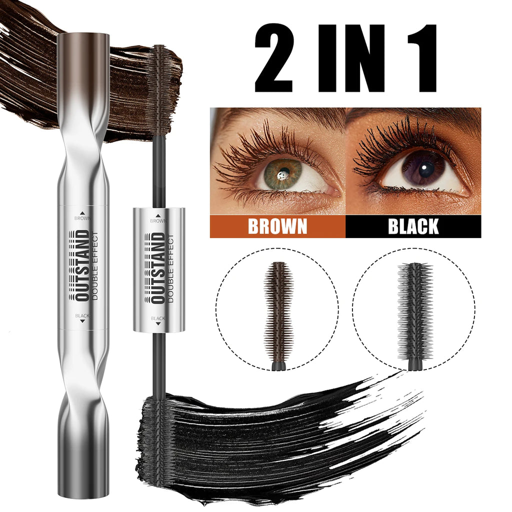 2 Color Waterproof Mascara | Long-Lasting, Smudge-Proof, Curling Formula Black & Green Shades, Formaldehyde-Free Eyelash Primer Qme
