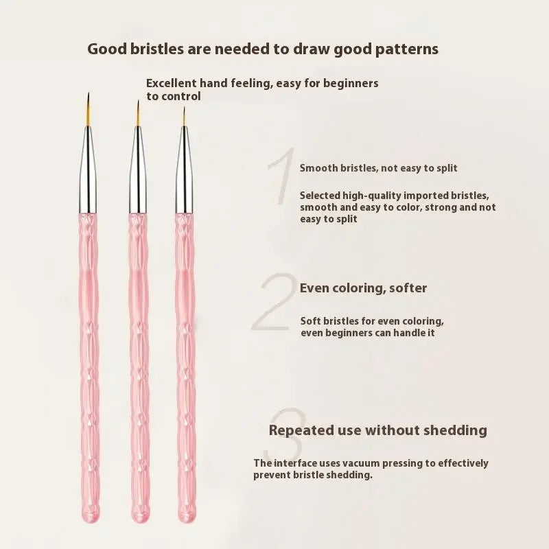 Nail Art Brushes Liner Brush Thin Details Fine Drawing UV Gel Polish Qme