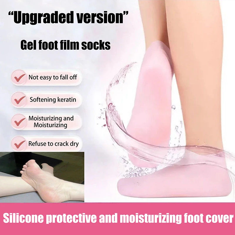 1Pair Silicone Socks Moisturizing Gel Sock Exfoliating Foot Spa Qme