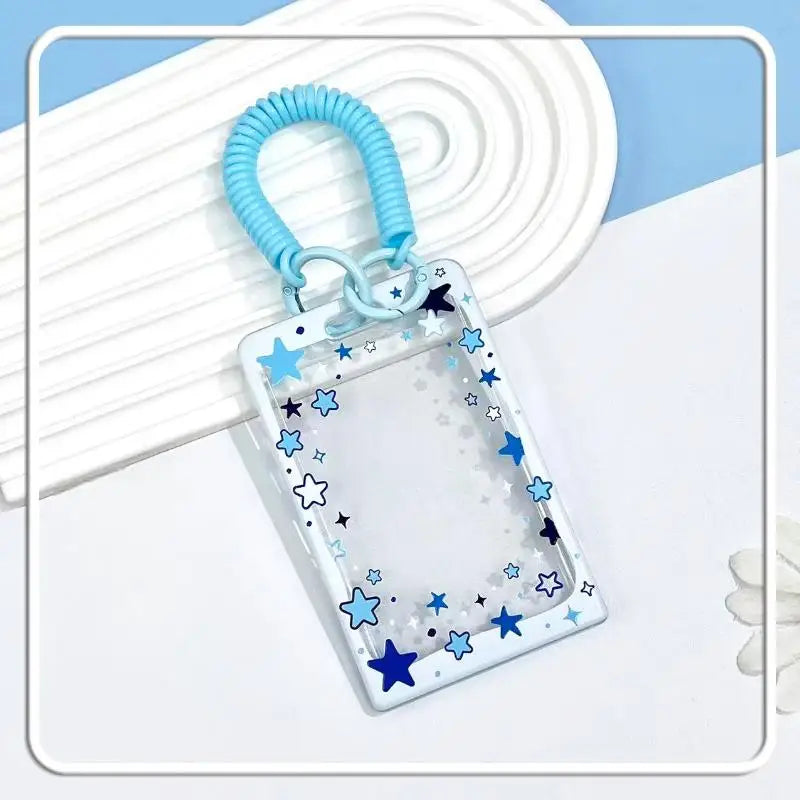 Star Sliding Cover Card Holder Transparent Portable ID Protector Kpop