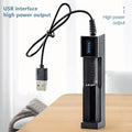 1 Slot Charger USB Fast Charge LED Display for 16340 14500 18650 26650 3.7V Rechargeable Qme Default Title