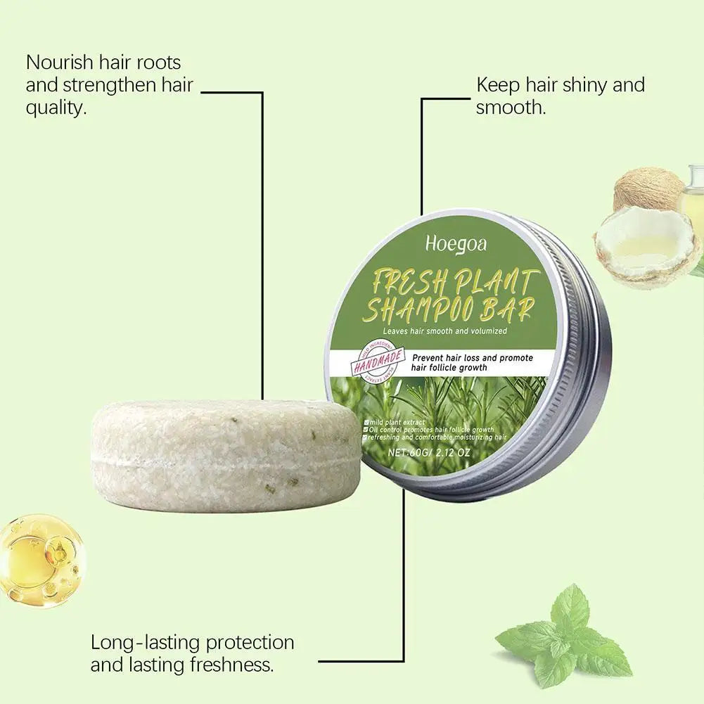 Rosemary Hair Loss Shampoo Soap Deep Cleansing Scalp Massage Qme