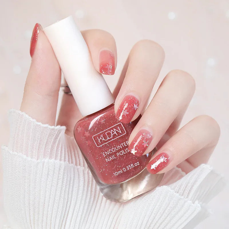 10ml Water-based Nail Polish Long Lasting Tearable Quick Dry No Bake Semi-permanent Varnish DIY Fashion Manicure 40 Color Qme 19