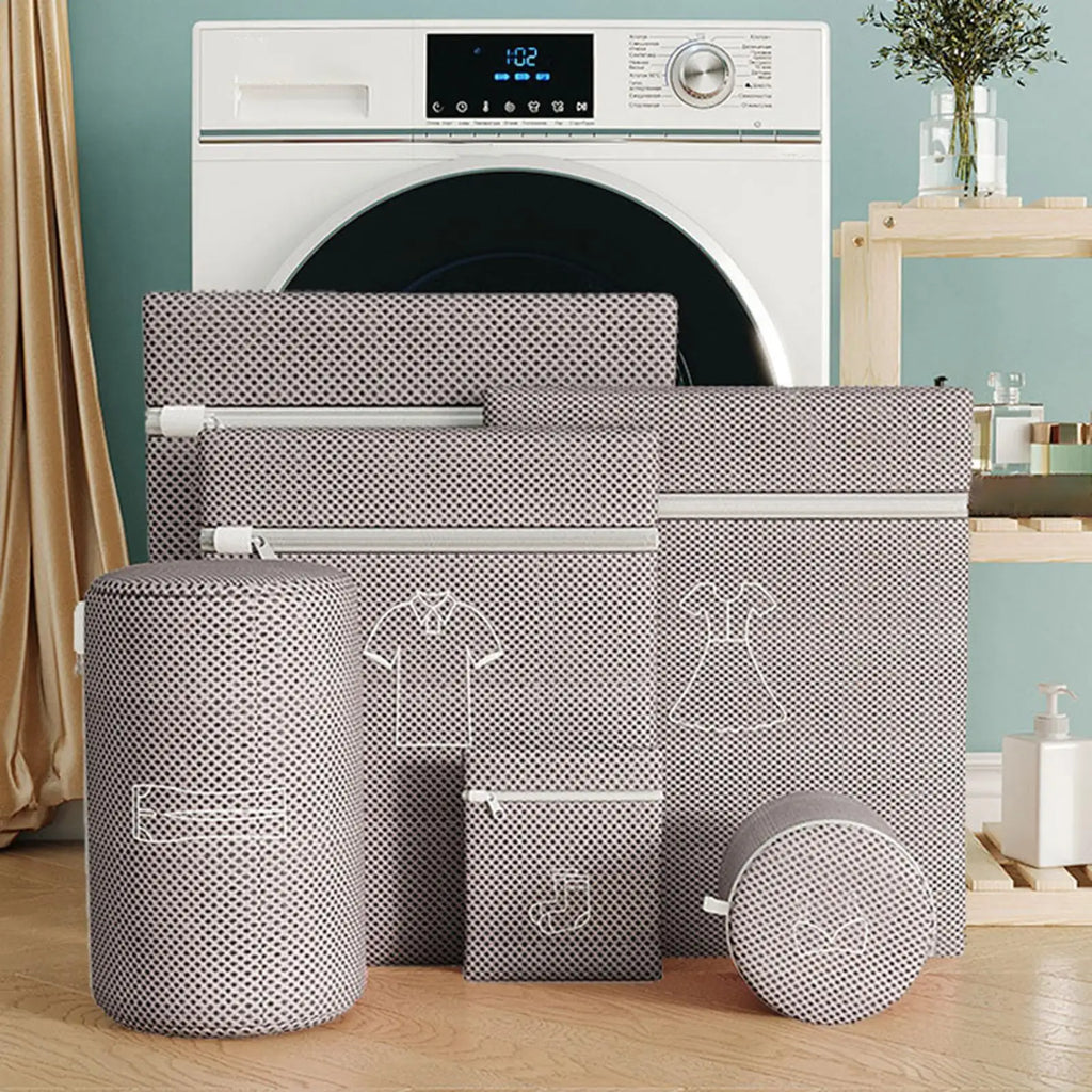 Mesh Laundry Bags 6 Pieces Anti-Knot Bra Protective Sack With Zipper Machine Washable Anti-Deformation Laundry Mesh Wash Bags Qme
