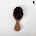 Oval Boar Bristle&nylon Hair Comb Mini Anti-static Scalp Massage Qme Apricot