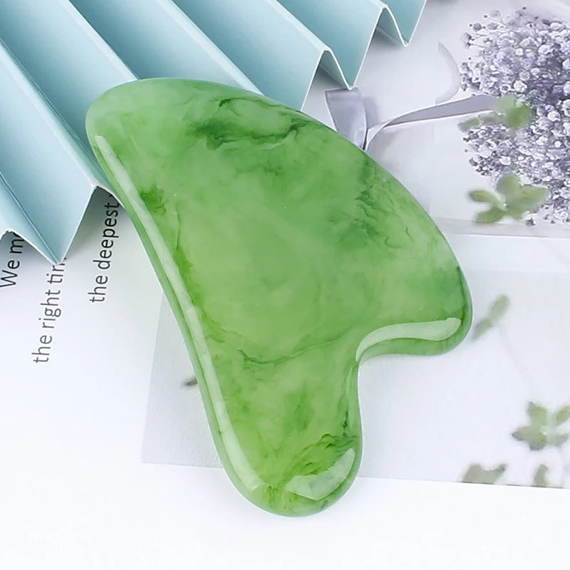 Rose Quartz Gua Sha Stone Facial Body Massage Tool Use Face Neck Back Qme Green