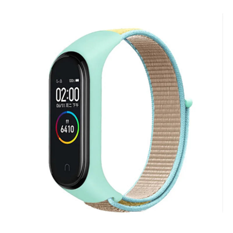 A Durable Nylon Loop Watch Strap with Freely Adjustable Velcro for Xiaomi Mi Band Fashionable Replacement Wrist Band Accessory Qme Camel Mi8 9 10