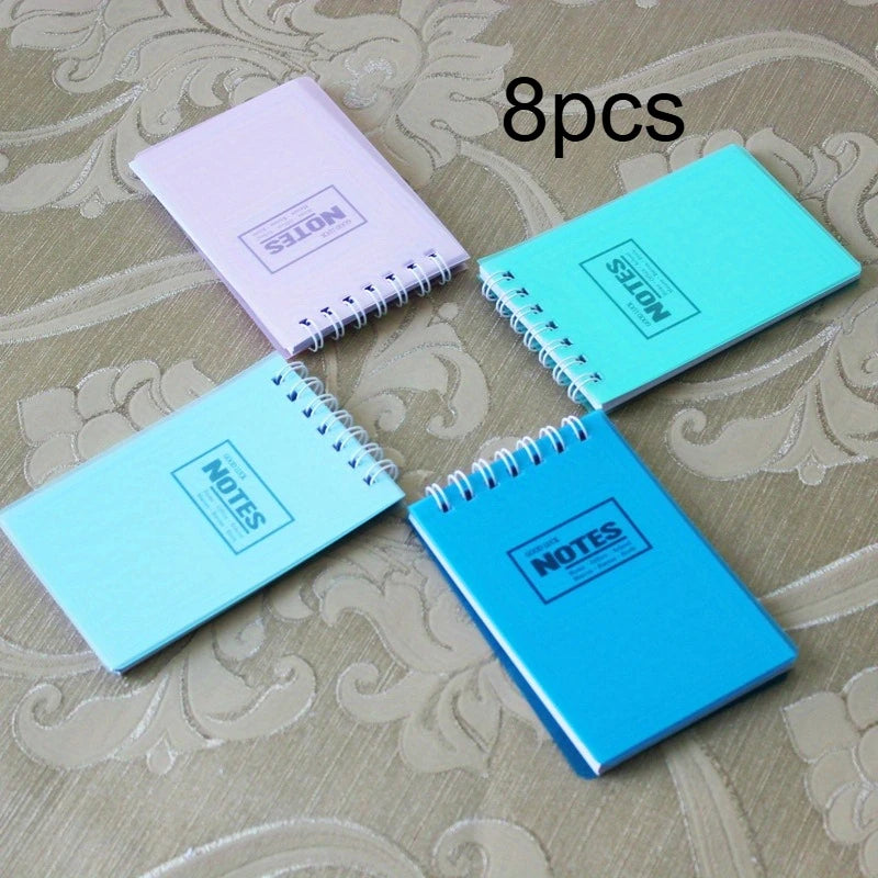 4pcs/8pcs/12pcs Mini Spiral Notebook Set, A7 Pocket Size Lined Notepads, Portable Memo Pads for Students & Office Qme 8pcs