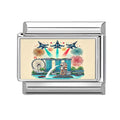 Fashion Colored Color Charm Ferris Wheel Lake City Scenery Italian Link Fit 9mm Stainless Steel Bracelet Jewelry Making DIY Gift Qme Style 5