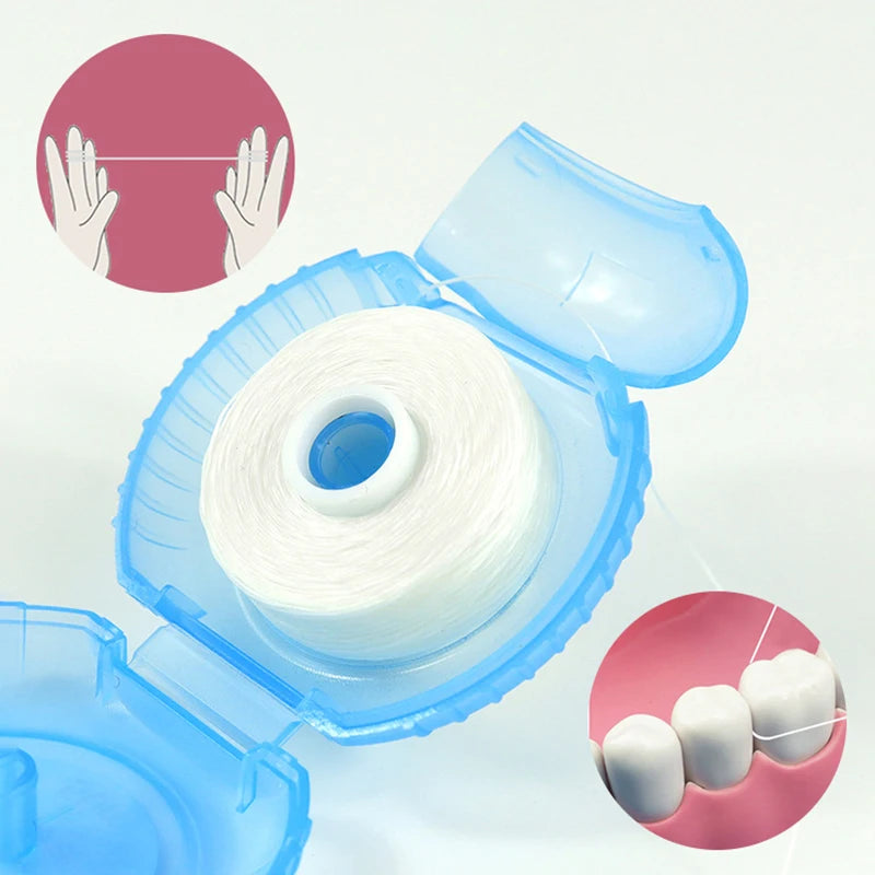 1 Roll 50m Dental Flosser Oral Hygiene Teeth Cleaning Wax Mint Qme