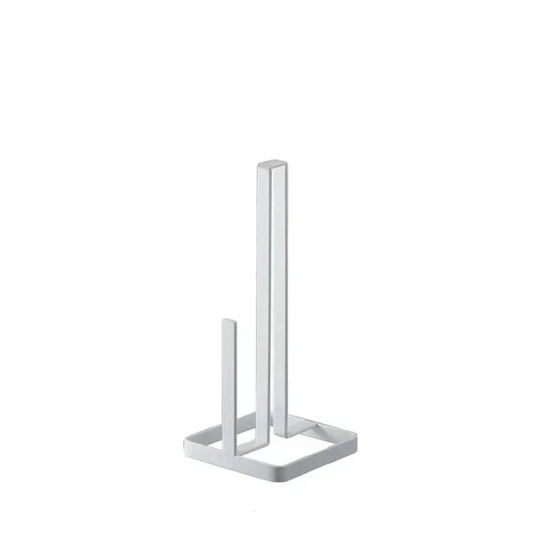 Kitchen Metal Roll Paper Holder Portable Tools Roll Paper Towel Holder Bathroom Tissue Stand Silver Napkins Rack Home Storage Qme WHITE