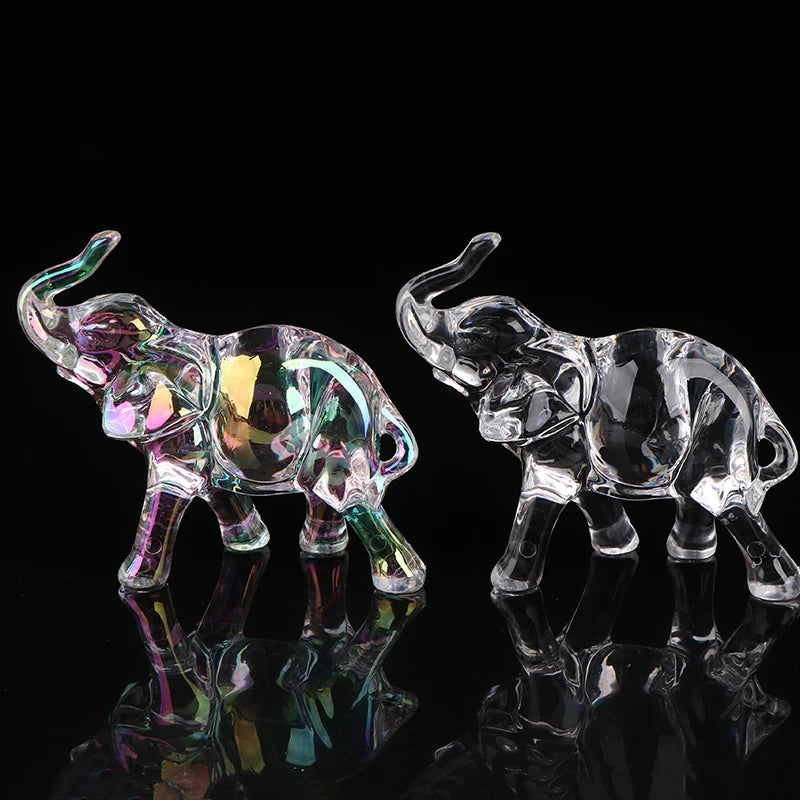 Living Room Cute Crystal Elephant Statue Mini Animal Baby Ornaments Qme