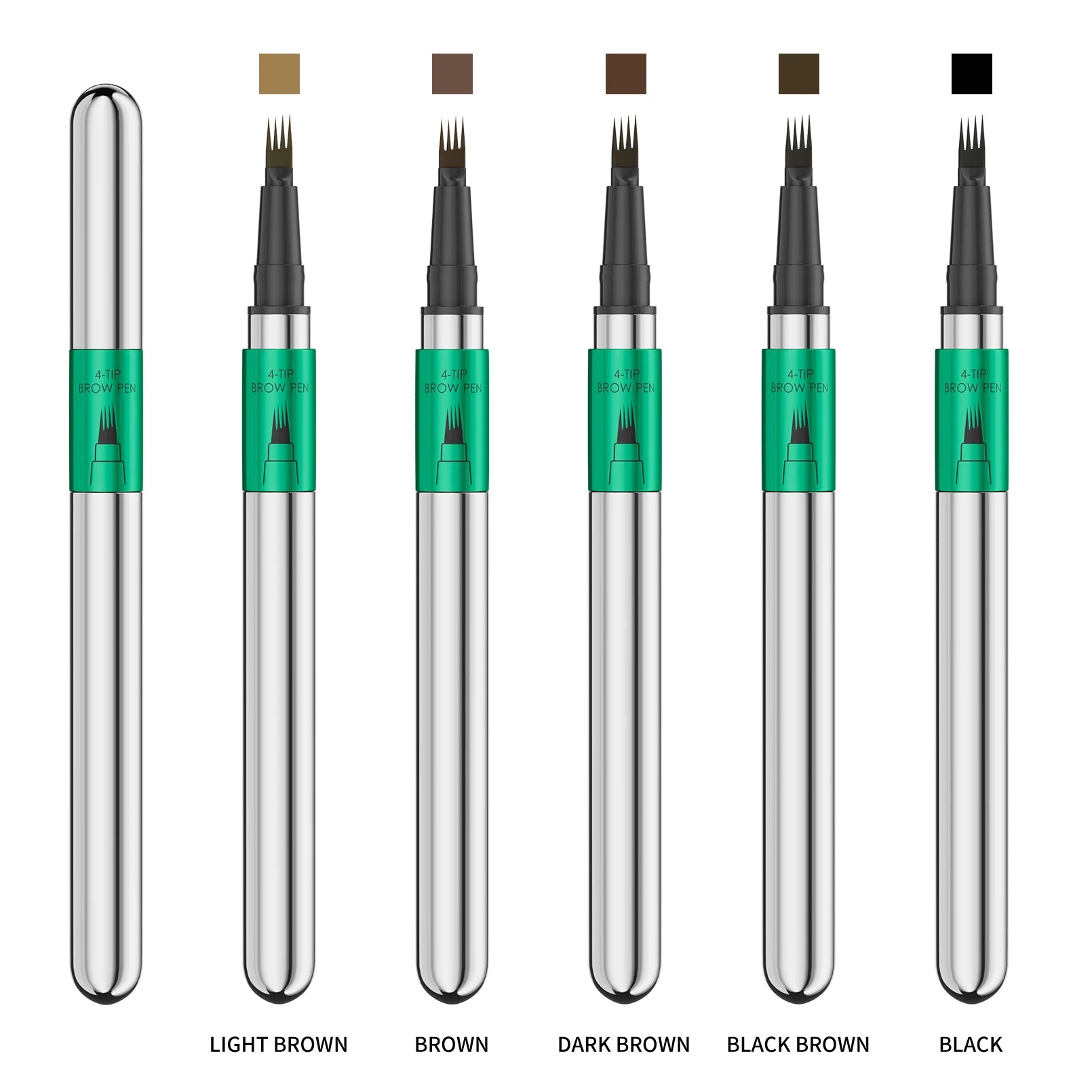 Hellokiss Waterproof Eyebrow Pen, Microblading Eyebrow Pencil With 4 Split Head, Natural Looking Brows Makeup ( 5 Colors) Qme