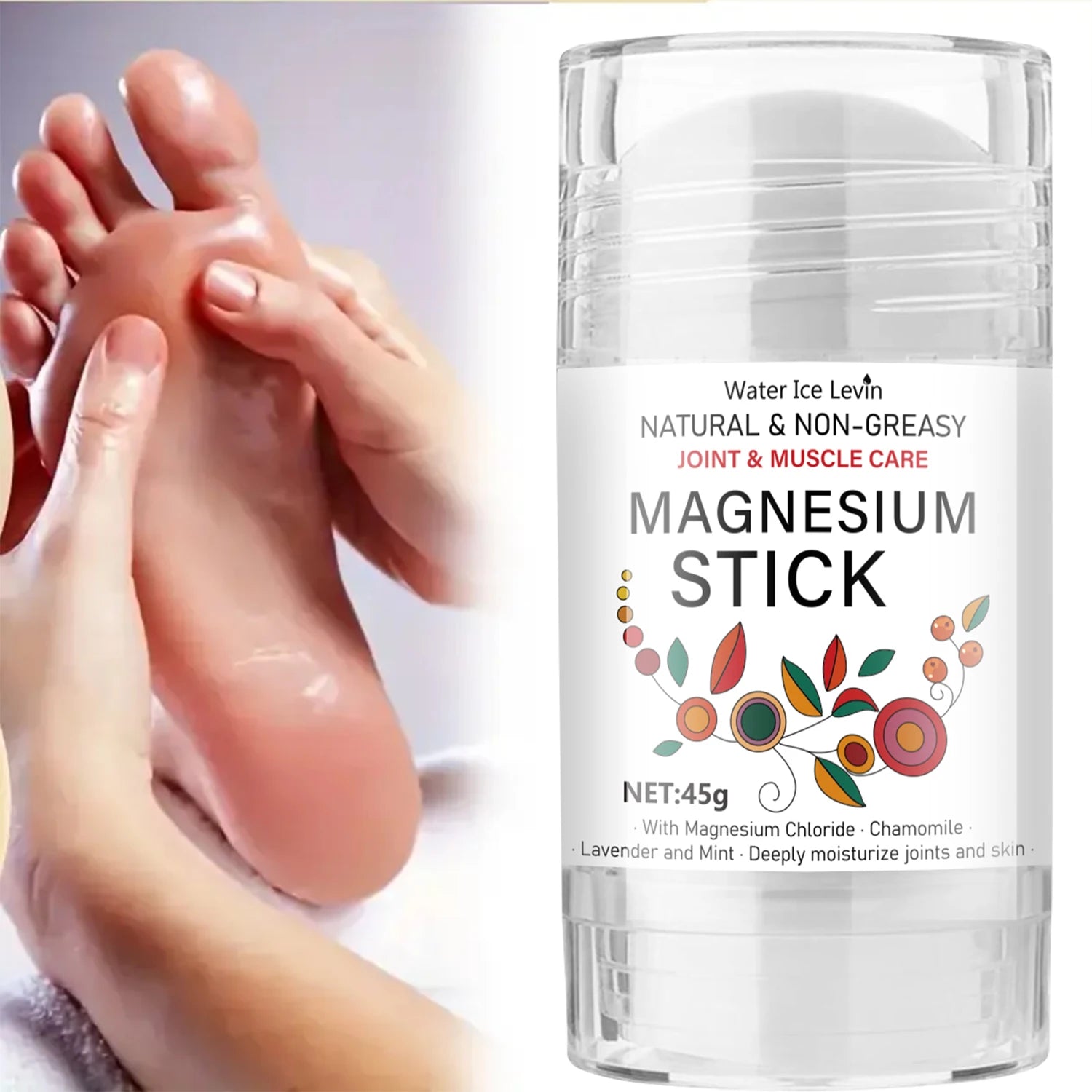Magnesium Stick for Joint & Muscle Care - Natural, Non-Greasy with Chamomile & Lavender, Deeply Moisturizes Qme