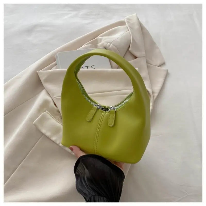 Mini PU Leather Hobo Top Handle Bag With Zipper Closure Multiple Color Choices For Daily Use Shopping Weekend Trips Qme A6