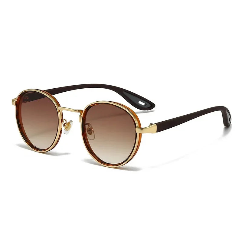 Men's Retro Round Driving Polarized Finished Myopia Lenses Titanium Sunglasses High Quality UV Protection Glasses Qme JJ