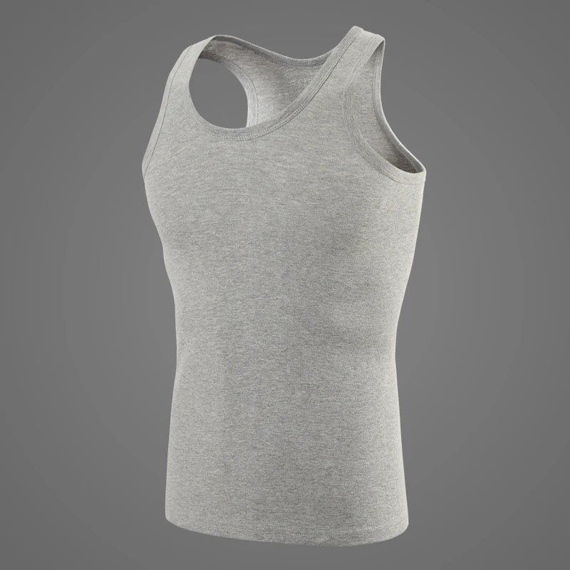 Men's Tight Vest Young Men's Comfortable Leisure Fitness Vest Middle-aged and Old Men's Joker Sleeveless Vest Qme GY M
