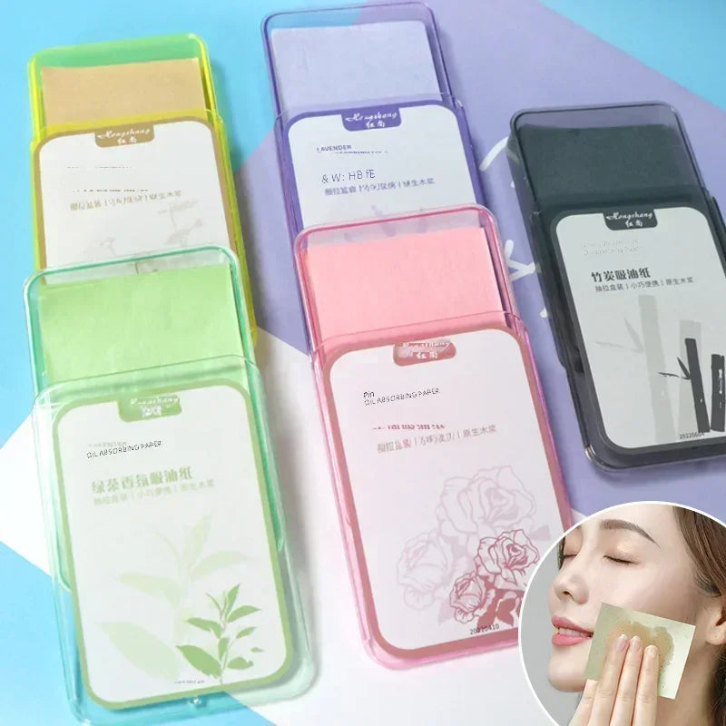 300PcsFace Oil Absorbing Paper Summer Oil Control Wipes Absorbing Sheet Oily Paper Face Cleansing Makeup Tool Face Oil Blotting Qme