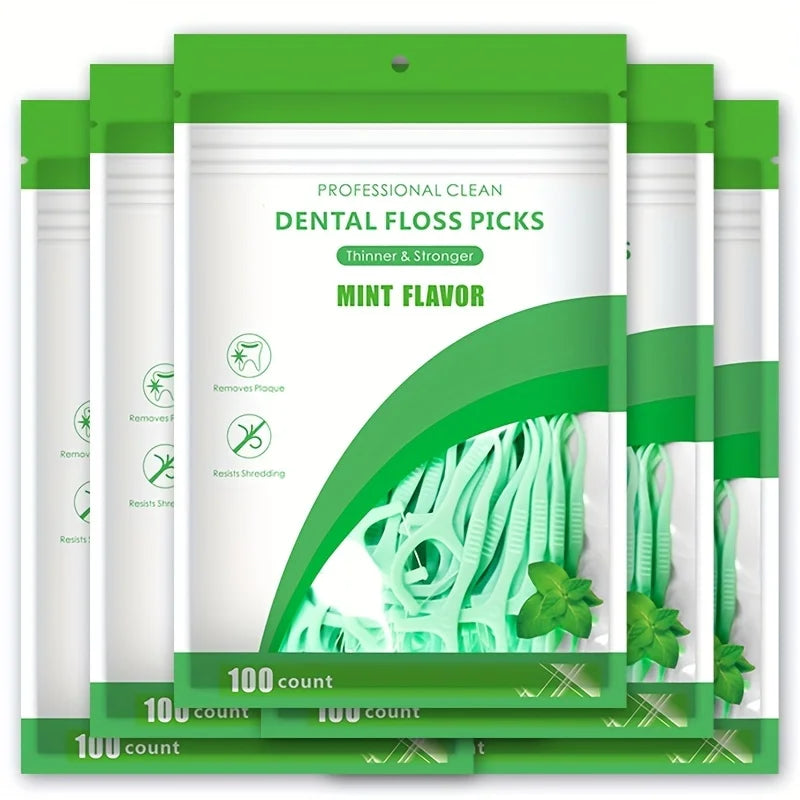 500/300/100pcs ultra-fine mint flavored toothpicks, safe high-end toothpick sticks, plastic toothpicks Qme