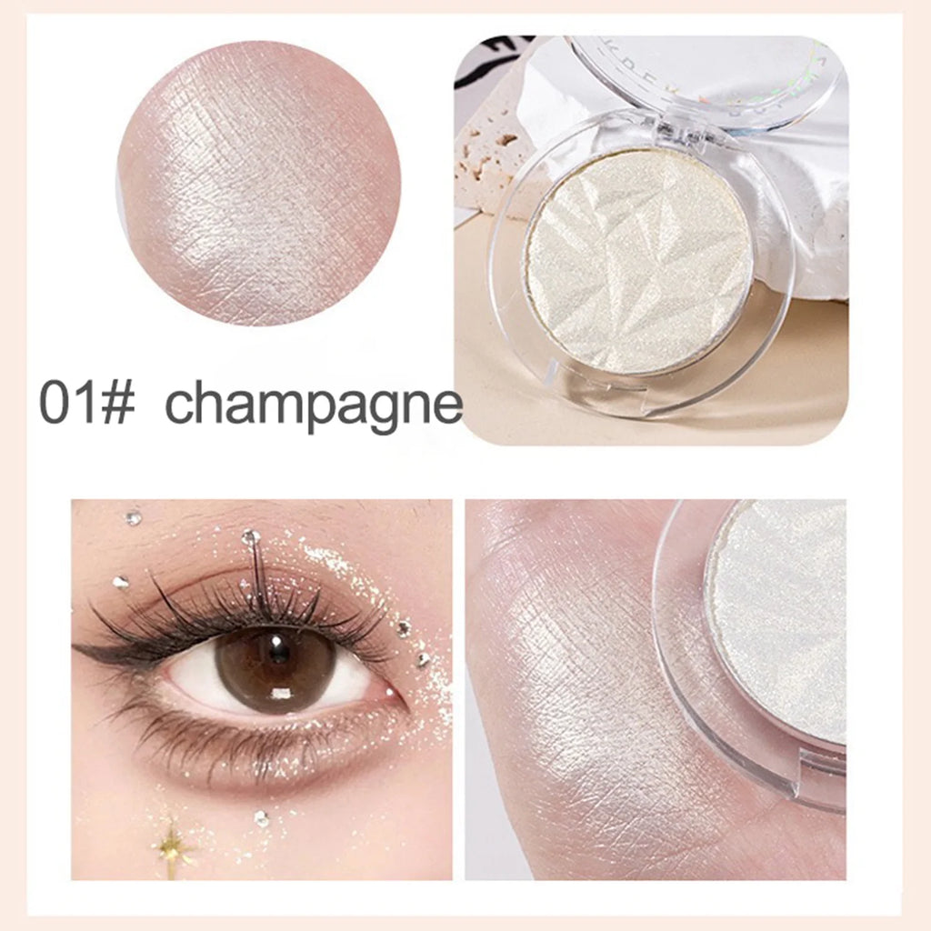 Shimmer Diamond Glow Highlighter 2-Color Palette Contour Brighten Qme Champagne