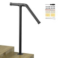 Single Post Wrought Iron Handrails for Outdoor 1-2 Steps Metal Outdoor Stair Railing for Steps Garage Porch Easy to Install Qme 1pc