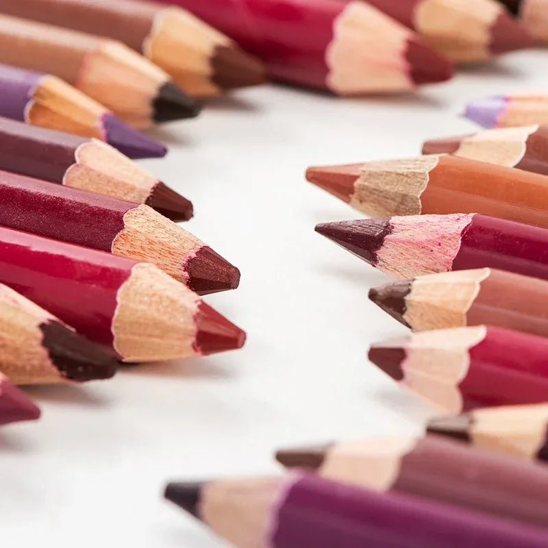 28Color Antifouling Lip Liner Professional Lipstick Pen Precise Waterproof Lip Outline Pencil Lip Makeup Lasting Eyeliner Creamy Qme