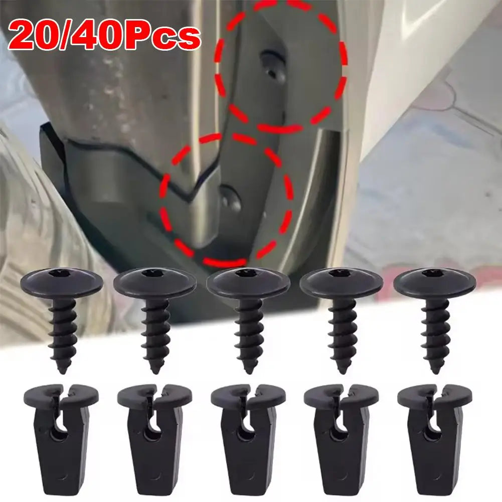 20/40pcs Auto Mudguard Lining Snap Screws Retainer Fastener Clips Bolt For VW Audi Seat N90974701 Universal Engine Cover Clips Qme