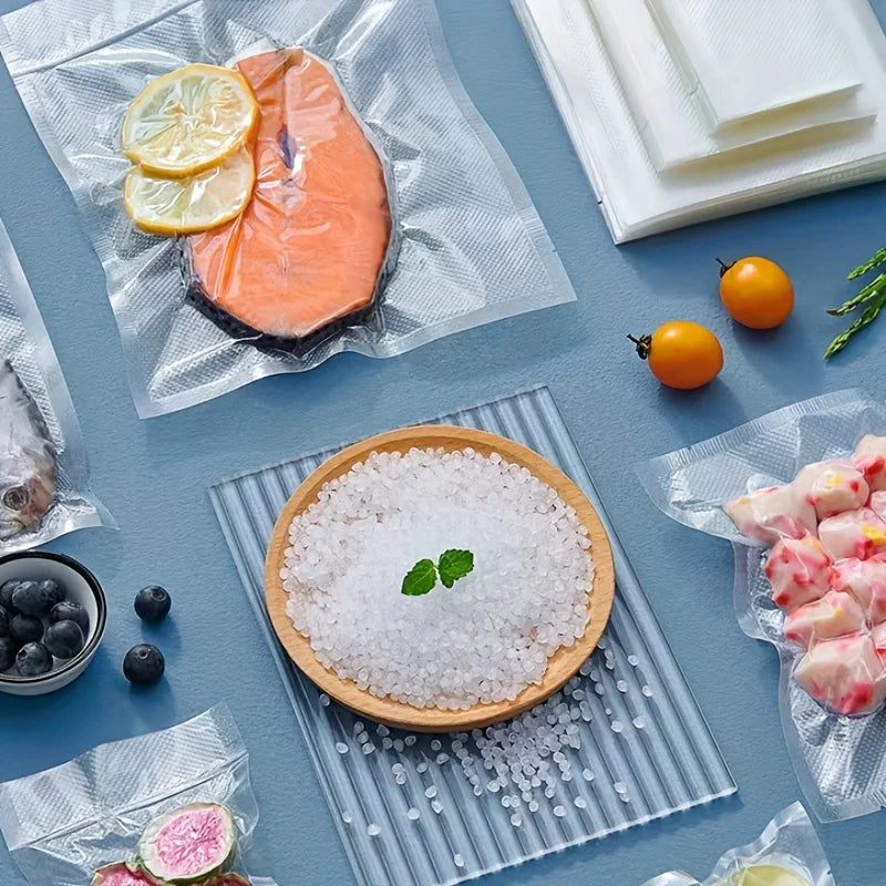 100pcs/lot Mesh Vacuum Bags for Food Preservation - Vacuum Sealer Storage Bags for Deli Meat, Steak, Qme